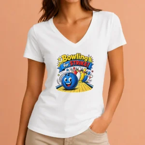 Nice Hot Bowling For Strike Cheerful Pop Art V-Neck Shirt