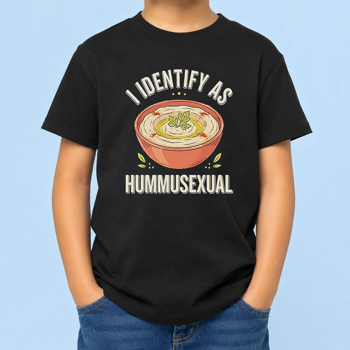 Nice Hot I Identify As Hummusexual Hummus Bowl Kids T-Shirt