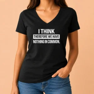 Nice I Think Therefore We Have Nothing In Common Geek V-Neck Shirt