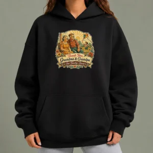 Nice Official Grandparents Day Vintage Thank You Grandma Grandpa Hoodie