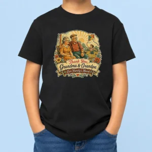 Nice Official Grandparents Day Vintage Thank You Grandma Grandpa Kids T-Shirt