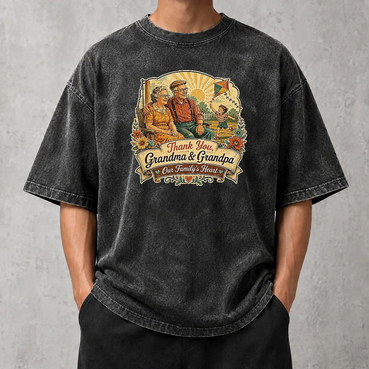 Nice Official Grandparents Day Vintage Thank You Grandma Grandpa Shirt - Image 8