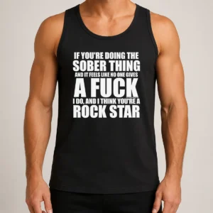 Nice Official If You'Re Doing The Sober Thing And It Feels Like No One Gives A F Keep The Plug In The Jug I Do Tank Top in black, sleeveless casual wear