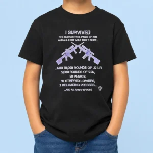 Nice Original I Survived The Gun Control Panic Of 2013 Kids T-Shirt