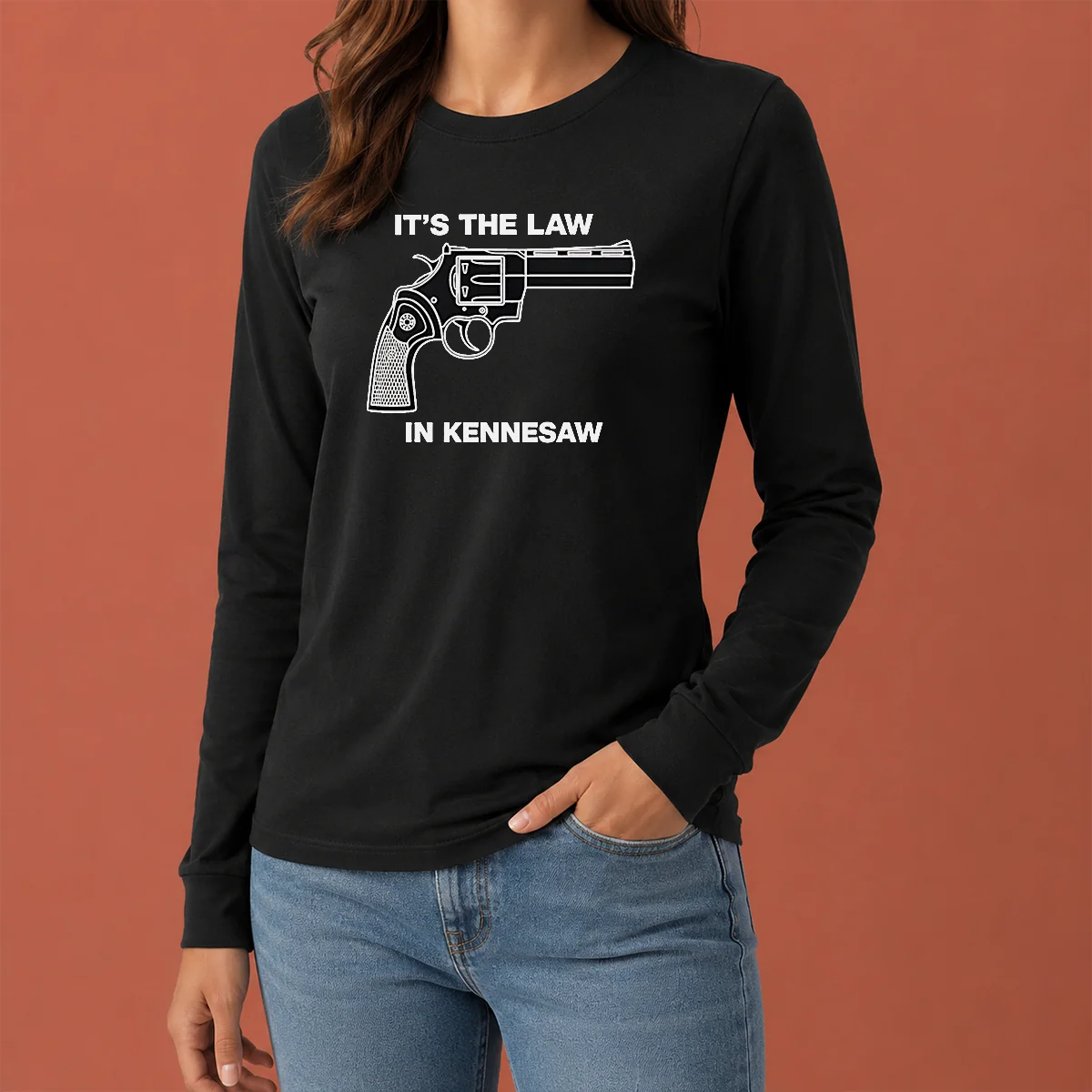 Nice Original It'S The Law In Kennesaw Gun Revolver Long Sleeve Shirt