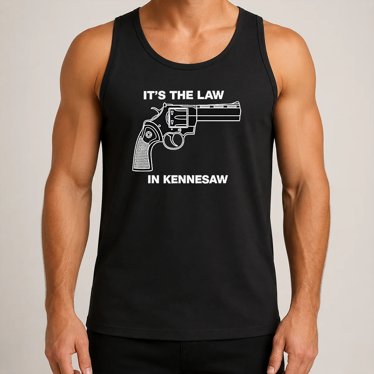 Nice Original It'S The Law In Kennesaw Gun Revolver Tank Top