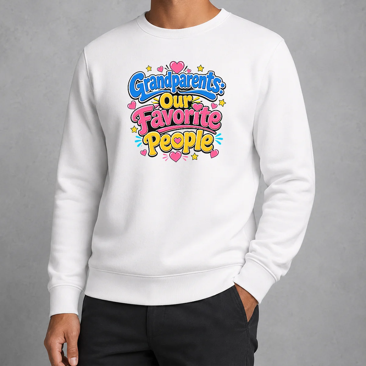Nice Pretty Grandparents Day Love Cartoon Sweater