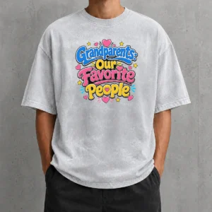 Nice Pretty Grandparents Day Love Cartoon Washed T-Shirt