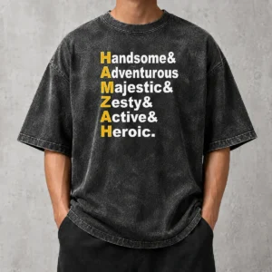 Nice Pretty Hamzah Handsome Adventurous Majestic Zesty Active Heroic Washed T-Shirt