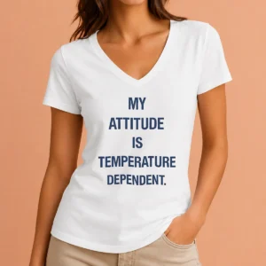 Nice Pretty My Attitude Is Temperature Dependent V-Neck Shirt