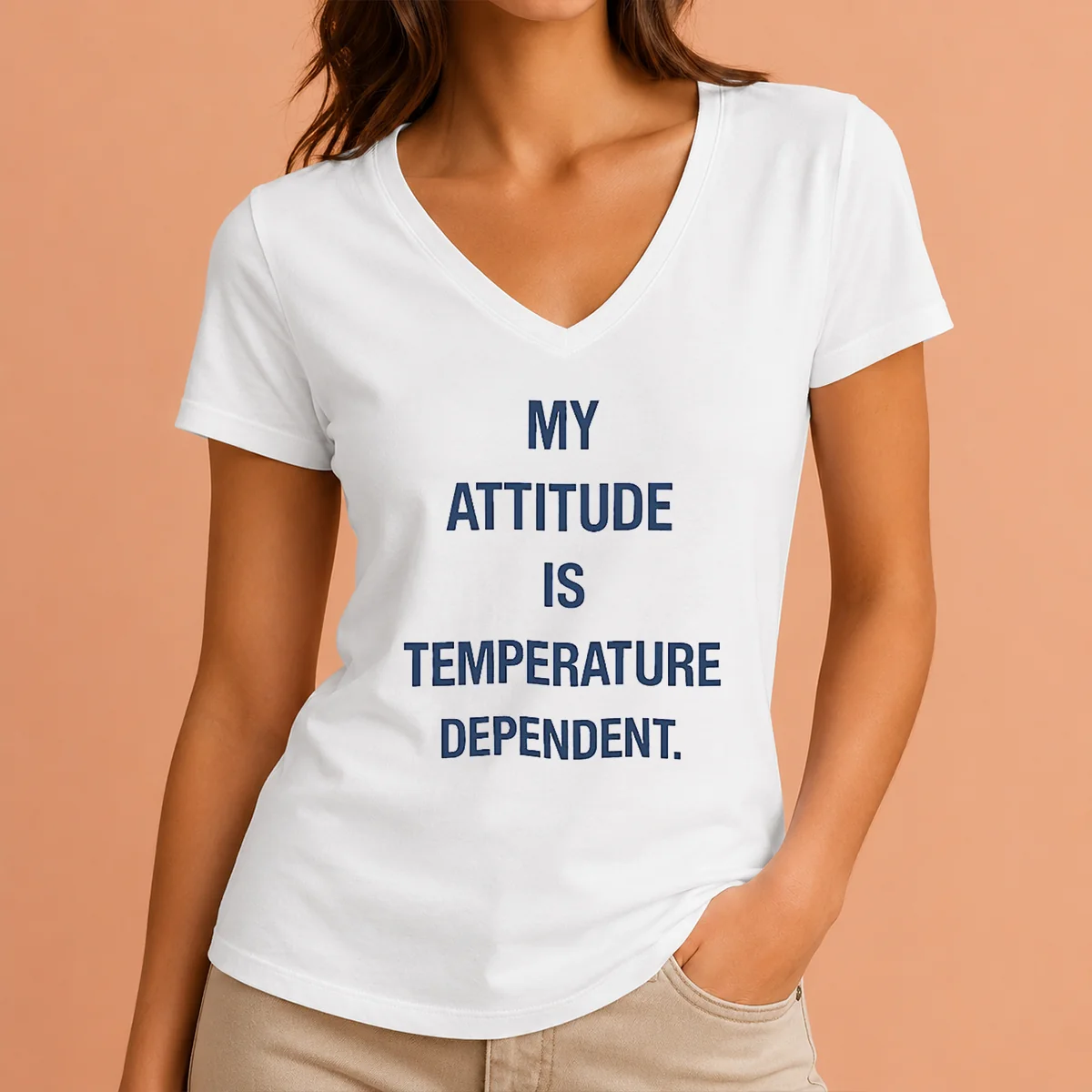 Nice Pretty My Attitude Is Temperature V-Neck Shirt Nice Pretty My Attitude Is Temperature V-Neck Shirt