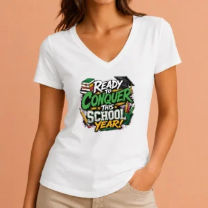 Official Back To School Excitement Ready To Conquer V-Neck Shirt