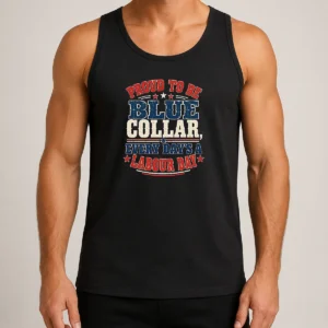 Official Labour Day Vintage Blue Collar Pride Tank Top