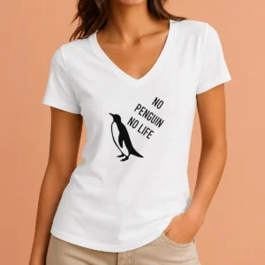 Official No Penguin No Life V-Neck Shirt