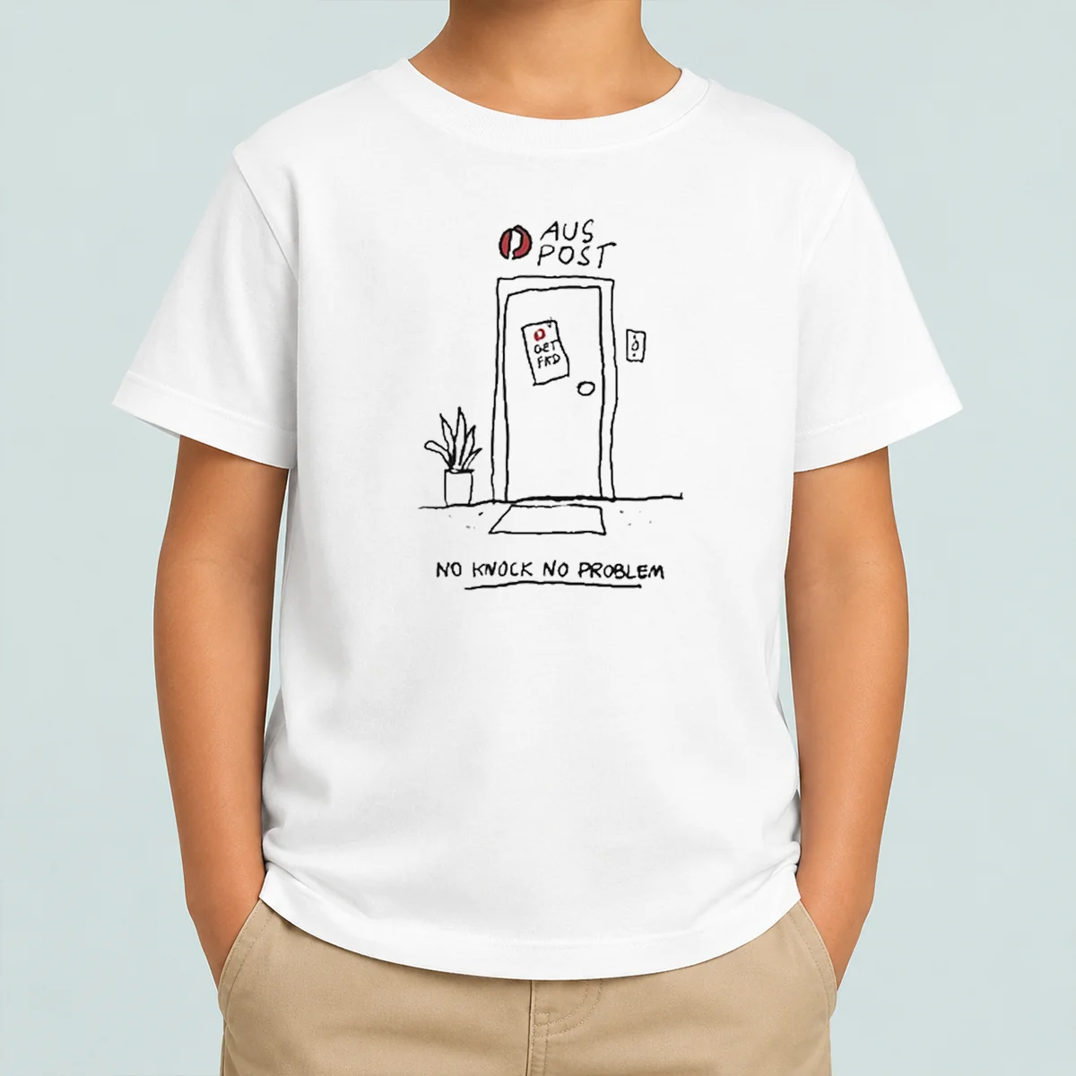 Original Aus Post No Knock No Problem Kids T-Shirt