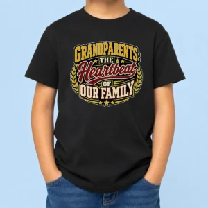 Original Grandparents Day Heartbeat Gratitude Mascot Kids T-Shirt