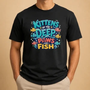 Original Kittens Of The Deep Paws And Fish Typography