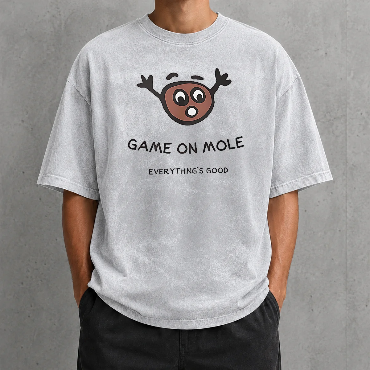 Perfect Hot Game On Mole Everything'S Good washed t shirt in soft fabric with relaxed fit