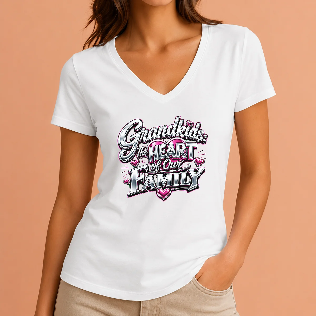 Perfect Original Grandkids The Heart Of V-Neck Shirt Perfect Original Grandkids The Heart Of V-Neck Shirt