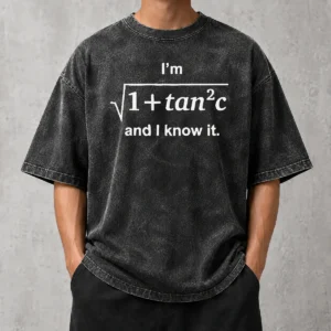 Premium Funny I'M Sqrt 1 + Tan2 C And I Know It Math Lovers Quote Washed T-Shirt