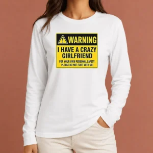 Premium Good Warning I Have A Crazy Girlfriend For Your Own Personal Safety Please Do Not Flirt With Me 0 Hoodie in black, front view with drawstring hood