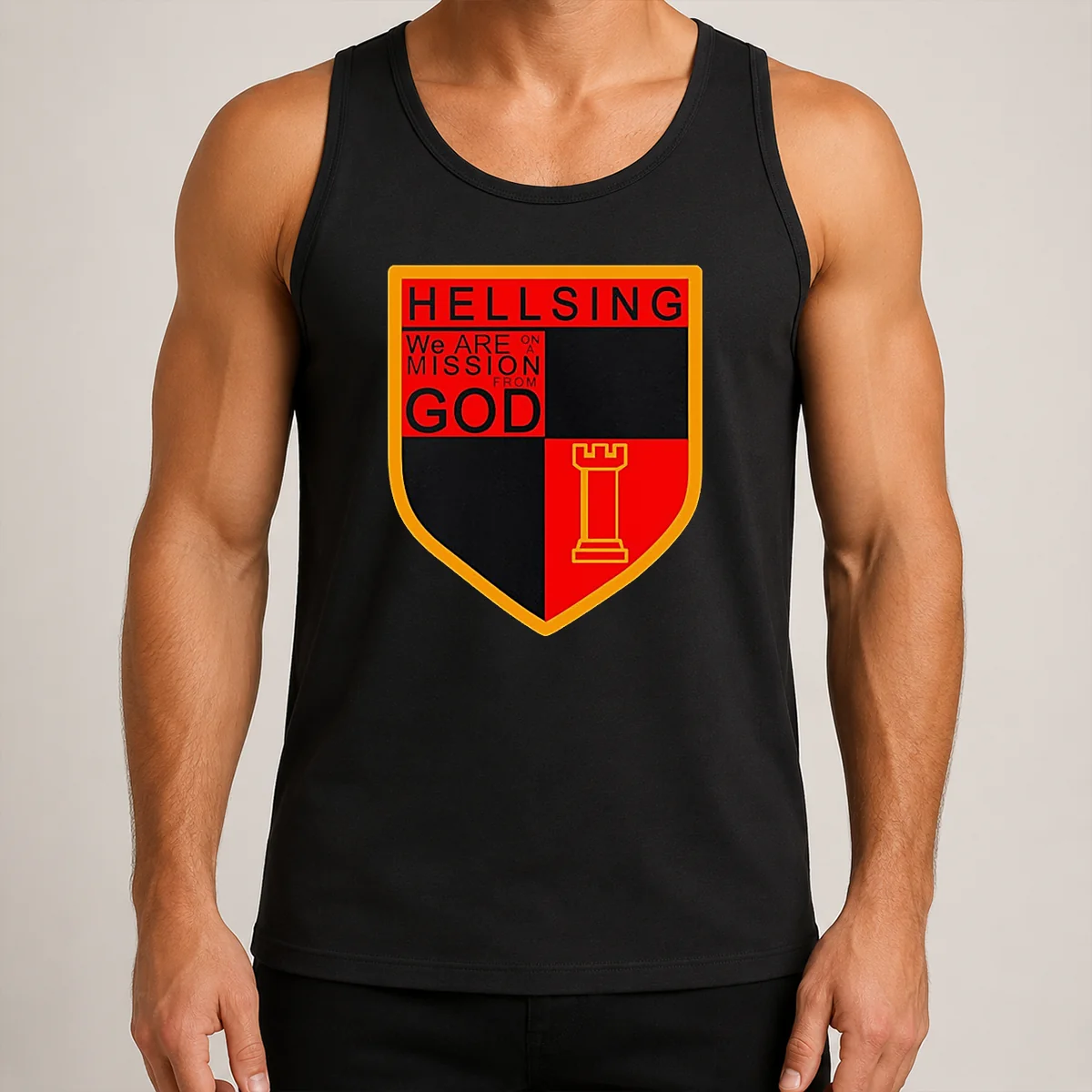 Premium Hellsing We Are On A Mission From God Shield Emblem Tank Top