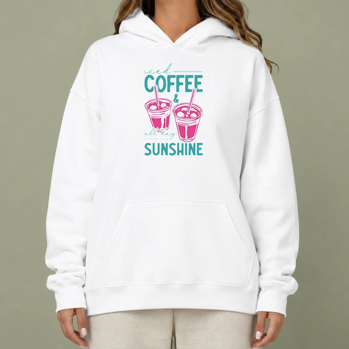 Premium Iced Coffee All Day Sunshine Summer Beach Hoodie