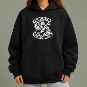 Premium Labour Day Proud Builder Stencil Hoodie