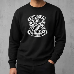 Premium Labour Day Proud Builder Stencil Sweater