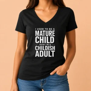 Premium Mature Child Childish Adult V-Neck Shirt