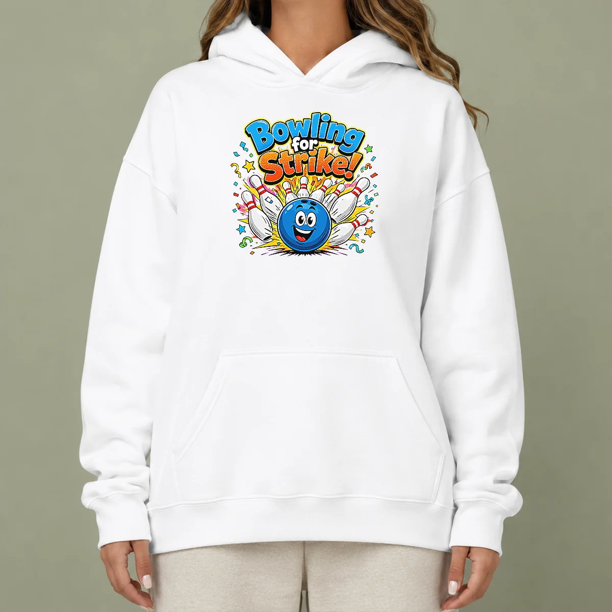 Premium Nice Bowling For Strike Fun Cartoon Bowling Hoodie