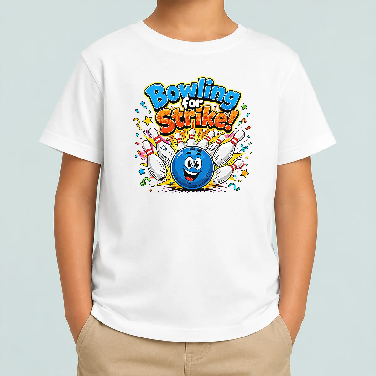 Premium Nice Bowling For Strike Fun Cartoon Bowling Kids T-Shirt