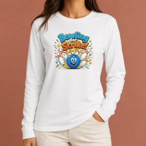 Premium Nice Bowling For Strike Fun Cartoon Bowling Long Sleeve Shirt