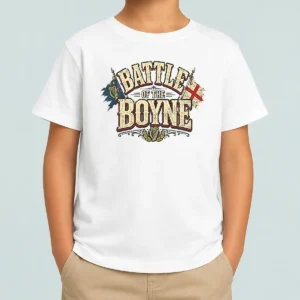 Pretty Battle Of The Boyne Pride Retro Distressed Kids T Shirt featuring a colorful retro design on a comfortable cotton tee