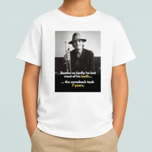 Pretty Beaten So Badly He Lost Most Of His Teeth The Comeback Took 7 Years kids t shirt front view in white