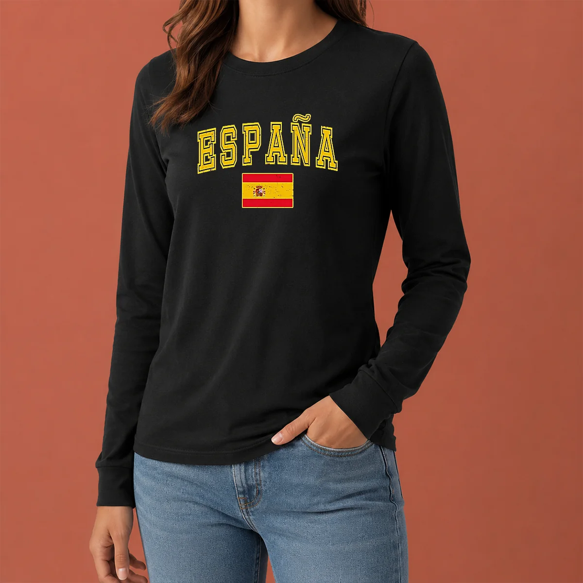 Pretty Espana Spain Flag Long Sleeve Shirt