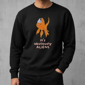 Pretty Goldfish Wearing Tin Foil Hat It Is Obviously Aliens Sweater