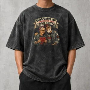 Pretty Grandparents Day Gratitude Streetwear Washed T-Shirt