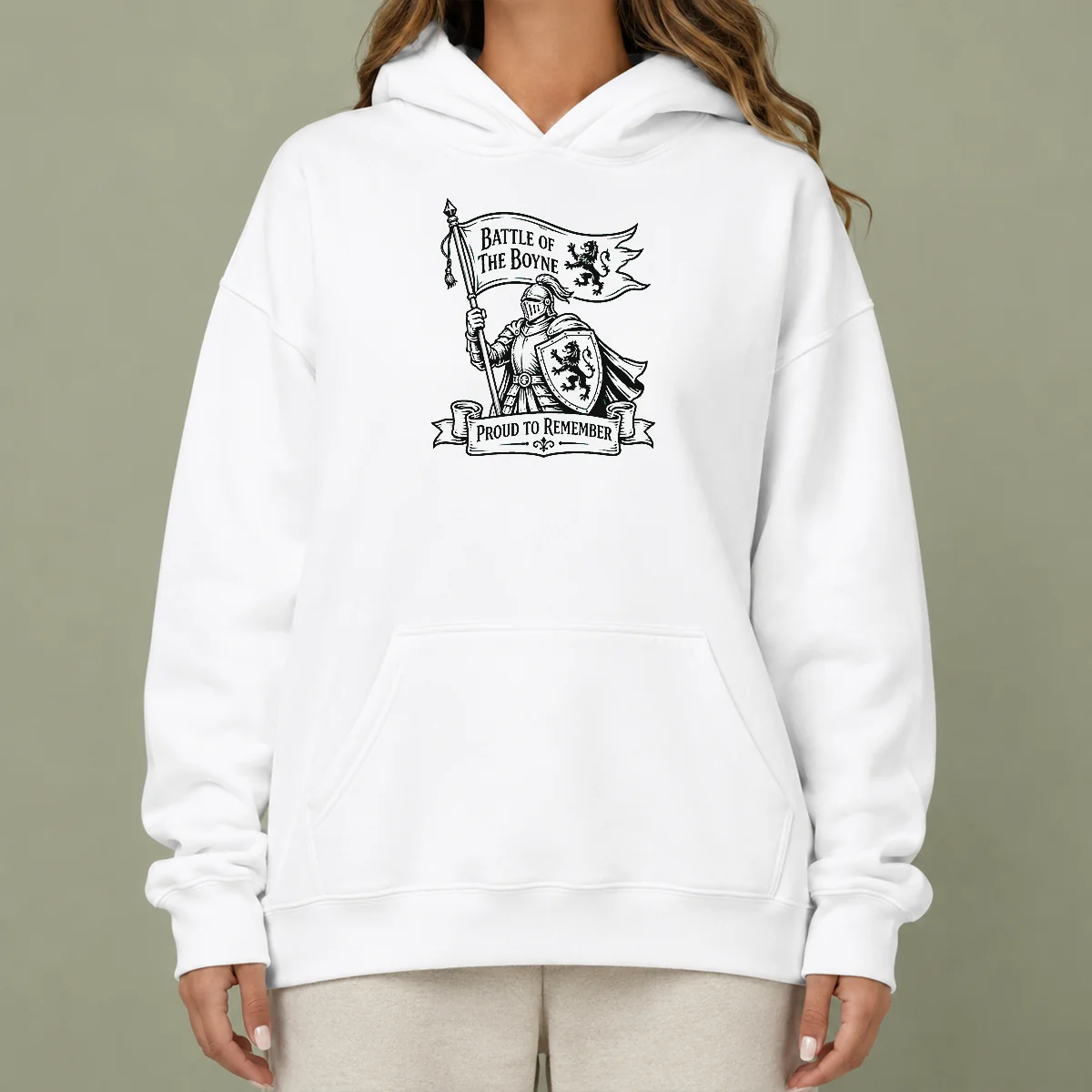 Pretty Happy Battle Of The Boyne Pride Line Art Hoodie