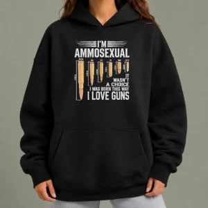 Pretty I'M Ammosexual I Love Guns Bullet Caliber Chart Hoodie