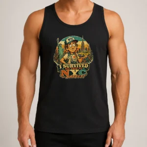 Pretty I Survived My Trip To NYC Vintage Travel Humor Tank Top
