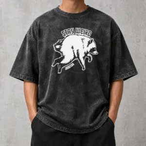 Pretty Jimothy Stay Weird Seattle Raccoon Washed T-Shirt