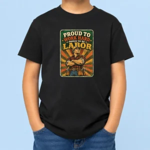Pretty Labour Day Proud Blue Collar Worker Vintage Kids T-Shirt
