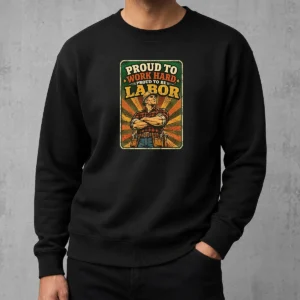 Pretty Labour Day Proud Blue Collar Worker Vintage Sweater