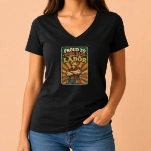 Pretty Labour Day Proud Blue Collar Worker Vintage V-Neck Shirt