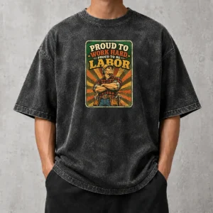 Pretty Labour Day Proud Blue Collar Worker Vintage Washed T-Shirt