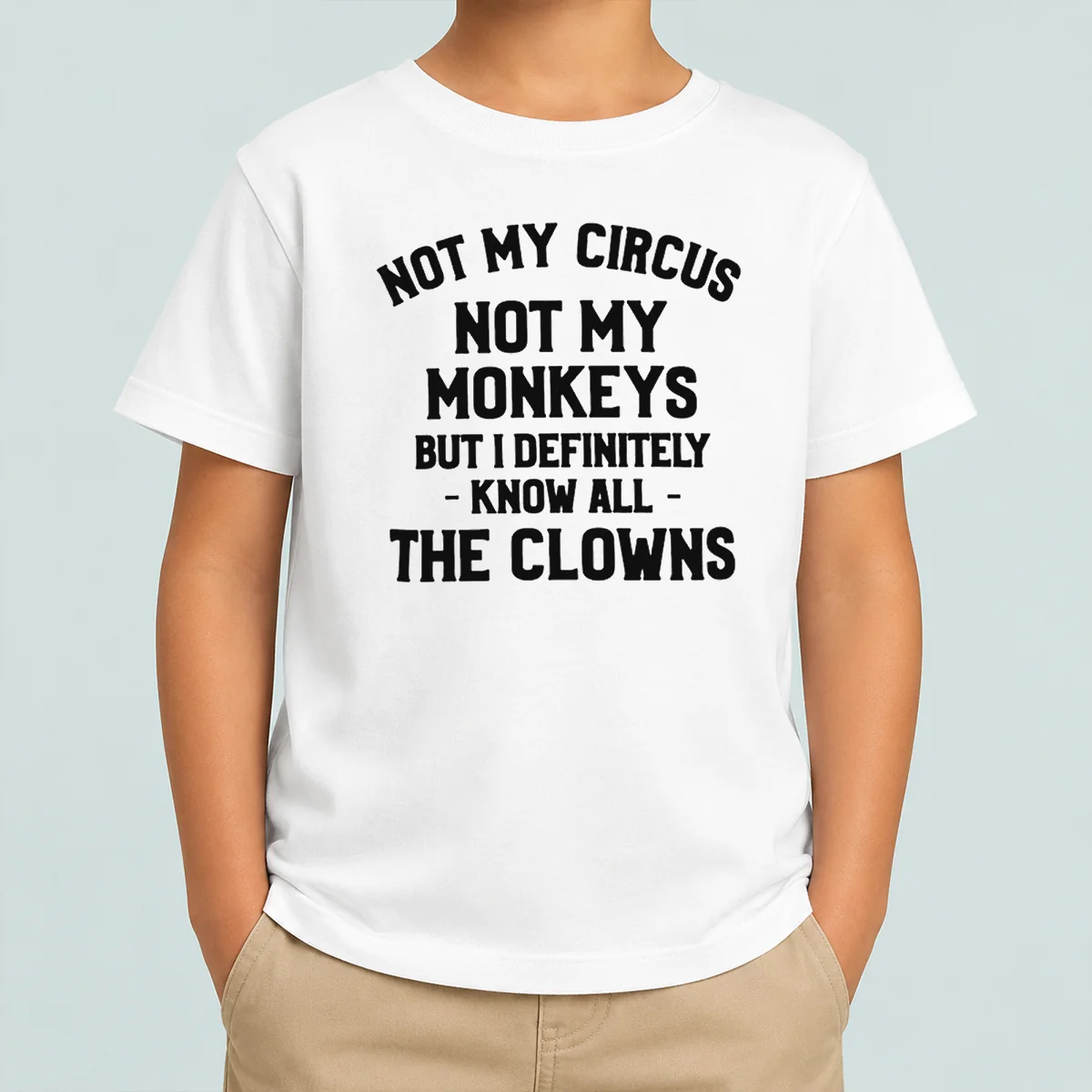 Pretty Not My Circus Not My Monkeys But I Definitely Know All The Clowns Kids T-Shirt