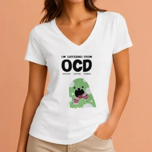 Pretty Ocd Obsessive Cupcake Disorder Monster Eating Im Suffering From V-Neck Shirt