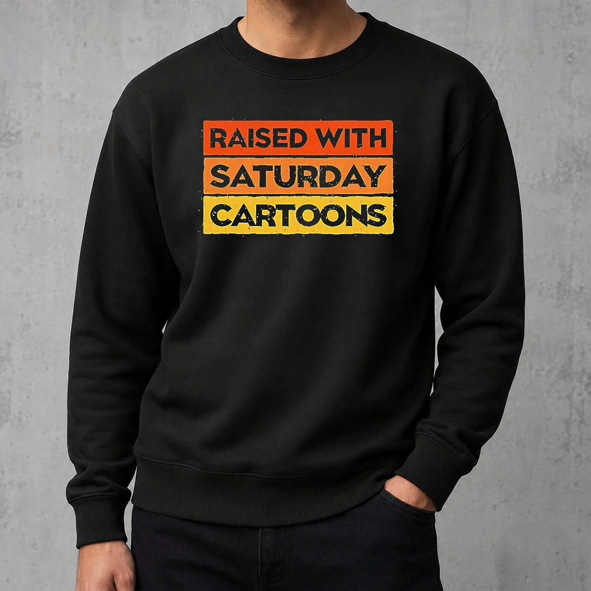 Pretty Raised With Saturday Cartoons Retro 90s Sweater