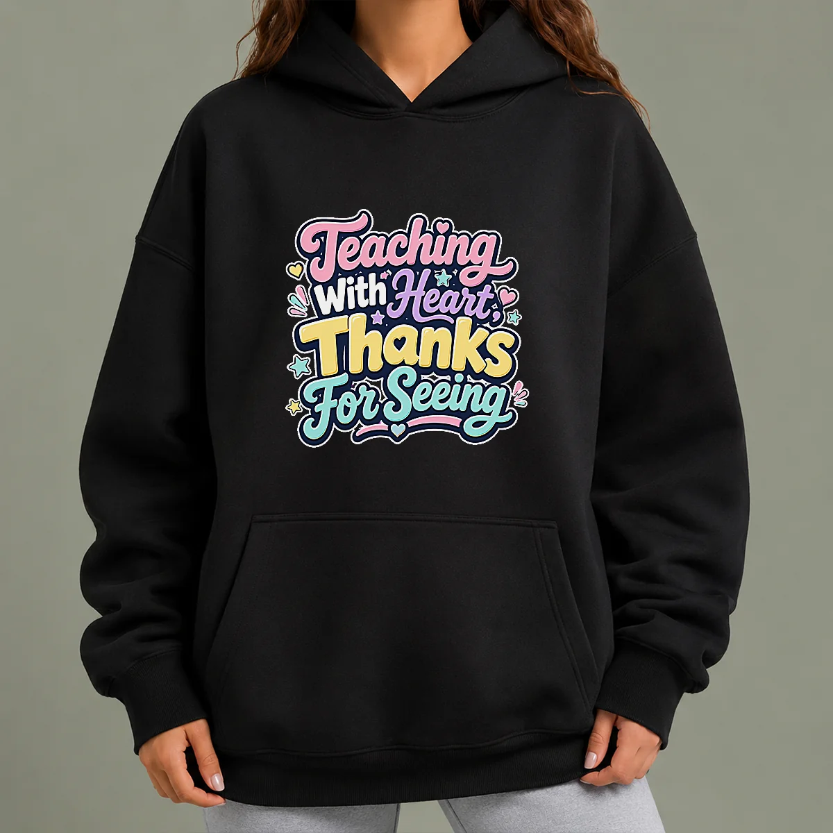 Teaching With Heart Thanks For Seeing Kawaii Hoodie